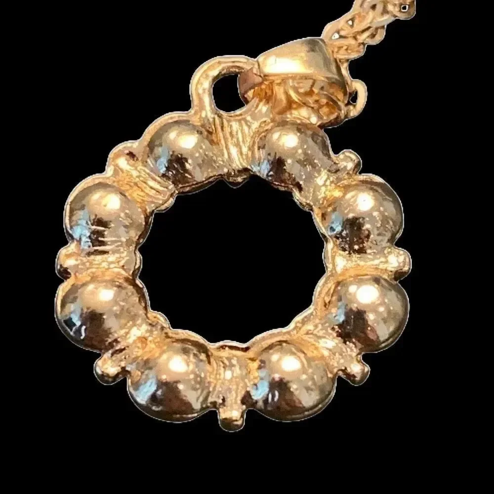 Jubilee Jeweled Multicolor Crystal Necklace – Gold Tone Circle Pendant